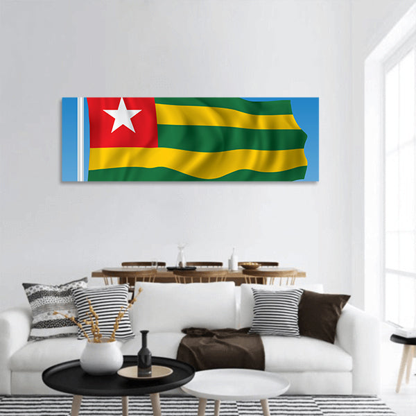 Flag of Togo panoramic canvas wall art