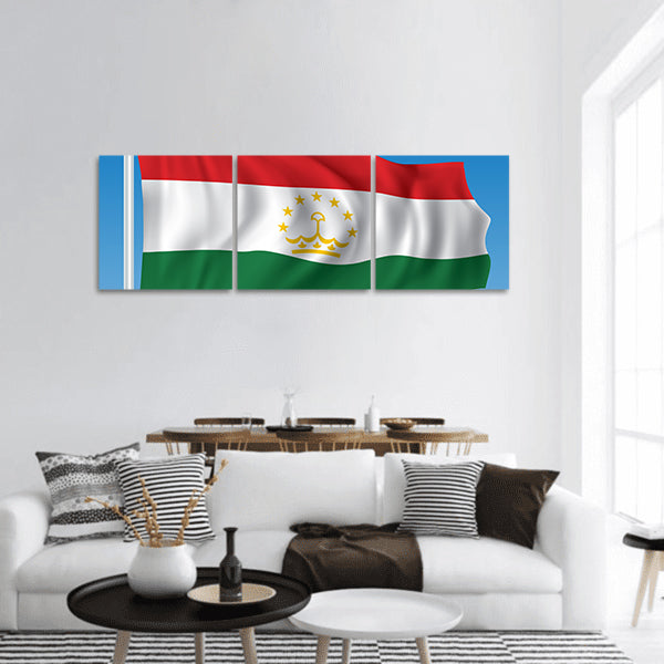 Flag of Tajikistan panoramic canvas wall art