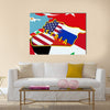 Slovenia national flag icon Multi panel canvas wall art