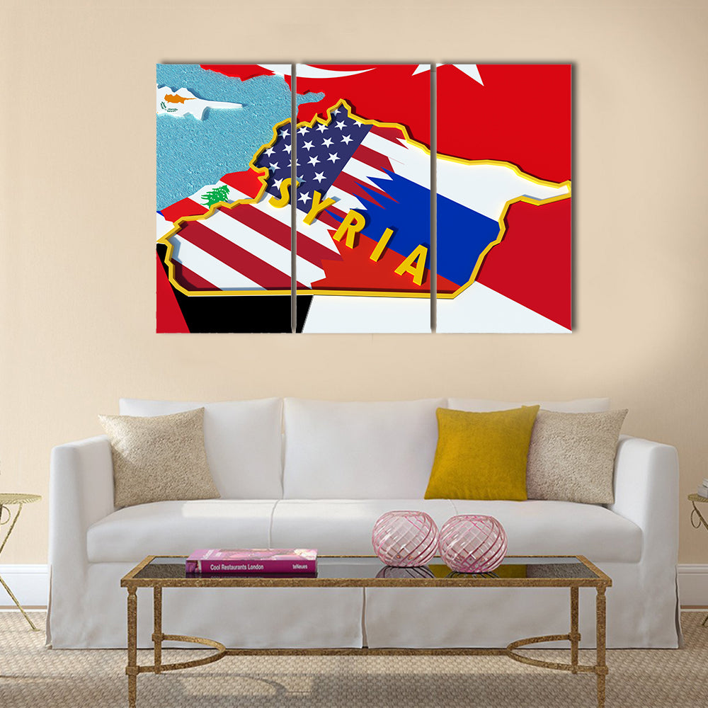 Slovenia national flag icon Multi panel canvas wall art