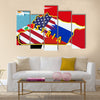 Slovenia national flag icon Multi panel canvas wall art