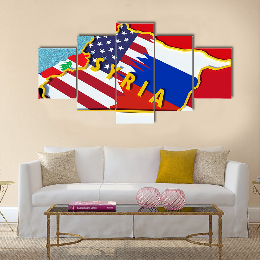 Slovenia national flag icon Multi panel canvas wall art
