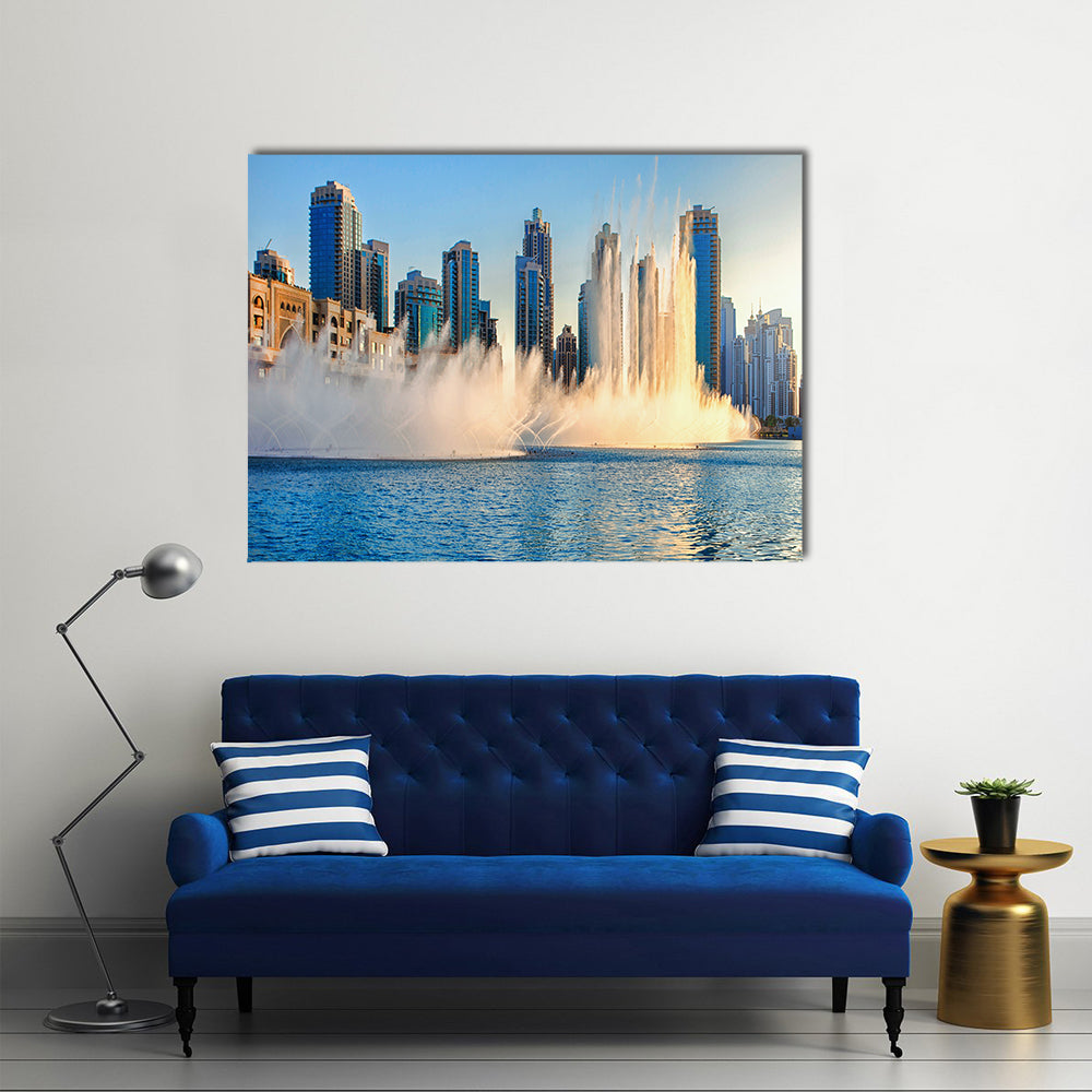 Dancing Fountains of Burj Khalifa Dubai, UAE Multi panel canvas wall art