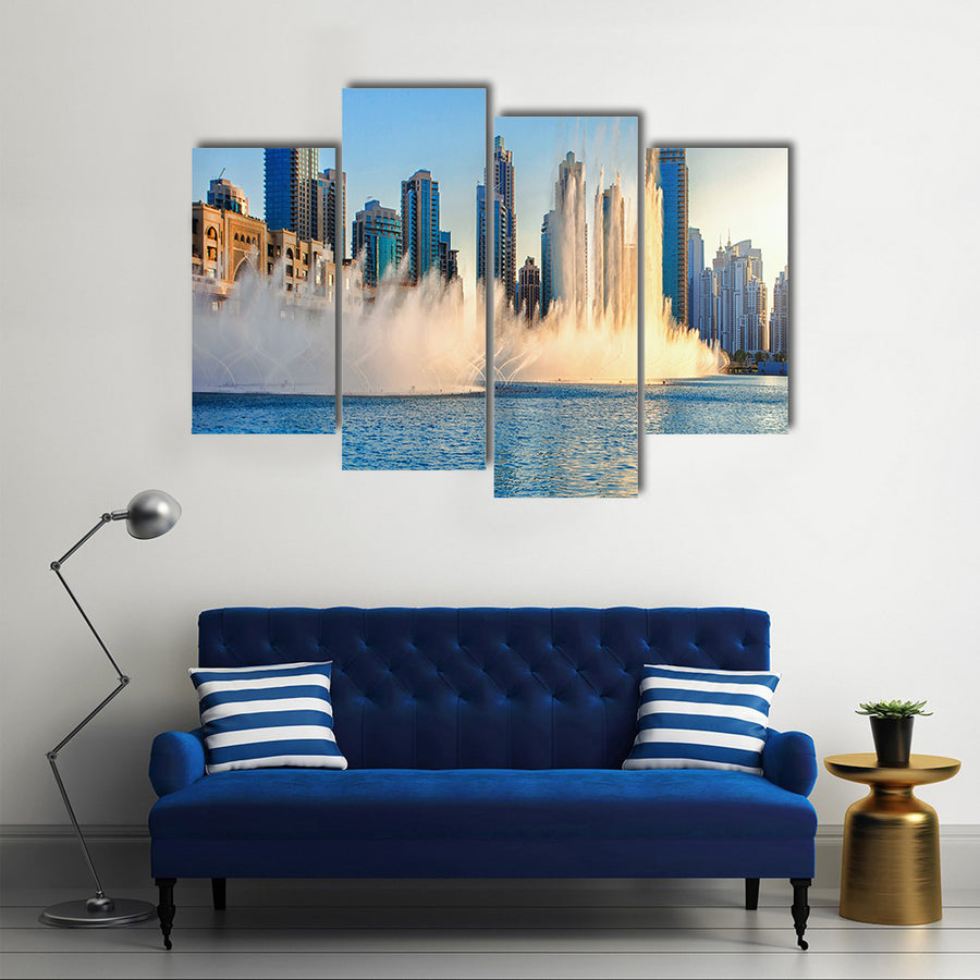 Dancing Fountains of Burj Khalifa Dubai, UAE Multi panel canvas wall art