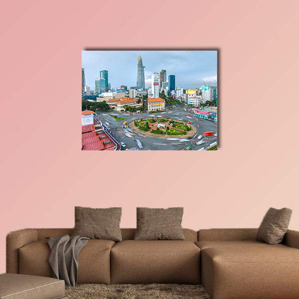 Impressive beauty, colorful traffic khi afternoon in Ho Chi Minh wall art