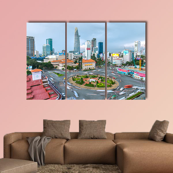 Impressive beauty, colorful traffic khi afternoon in Ho Chi Minh wall art