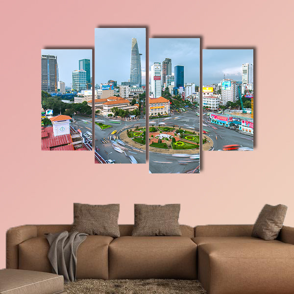 Impressive beauty, colorful traffic khi afternoon in Ho Chi Minh wall art