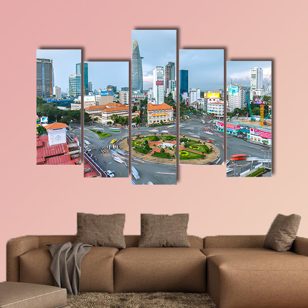 Impressive beauty, colorful traffic khi afternoon in Ho Chi Minh wall art