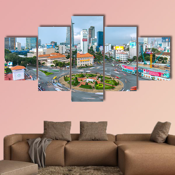 Impressive beauty, colorful traffic khi afternoon in Ho Chi Minh wall art