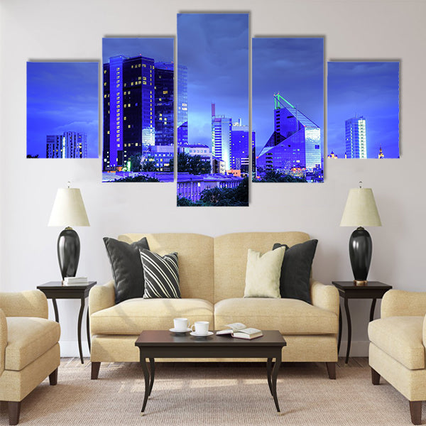 Panoramic view of Tallinn city Multi panel canvas wall art