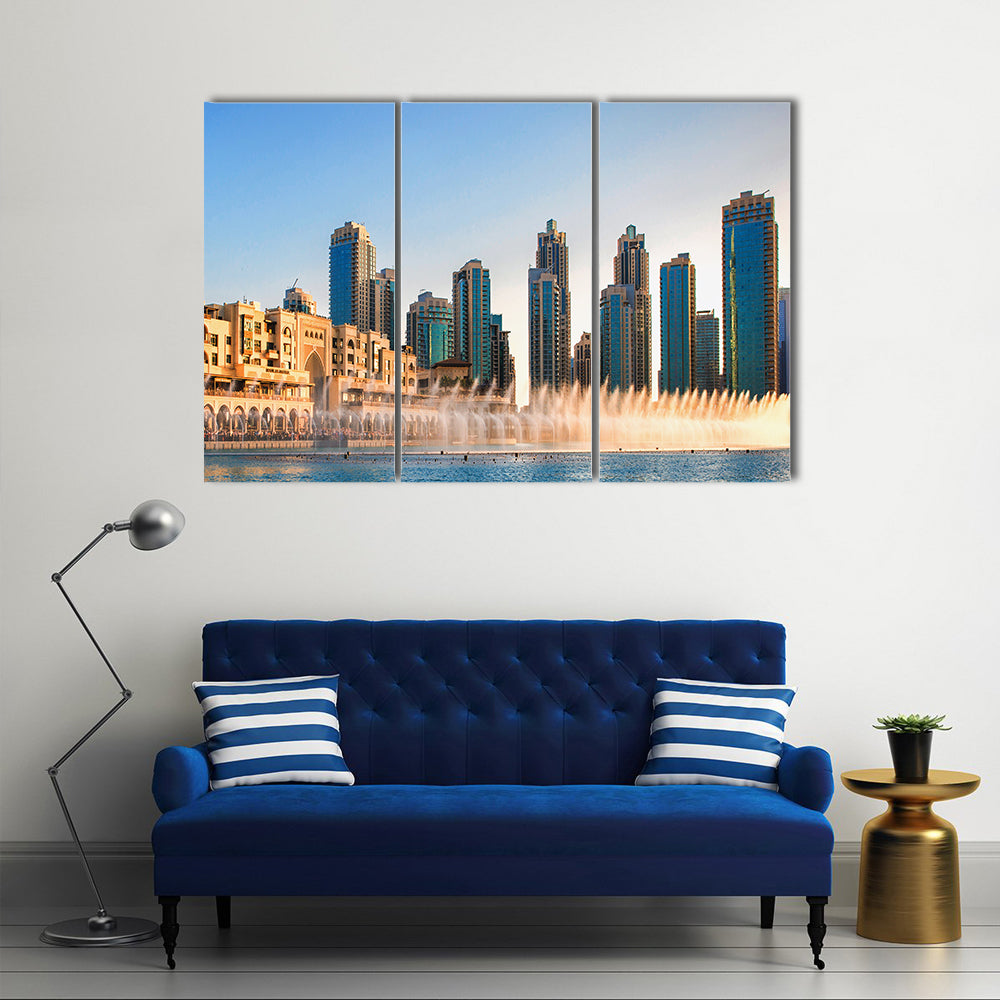 Dancing Fountains of Burj Khalifa Dubai, UAE Multi panel canvas wall art