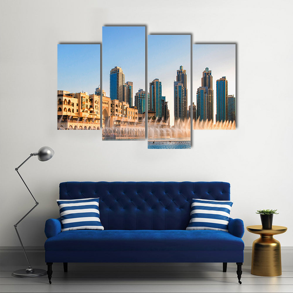 Dancing Fountains of Burj Khalifa Dubai, UAE Multi panel canvas wall art