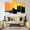 Sunset over the Corniche in Doha, Qatar Multi panel canvas wall art