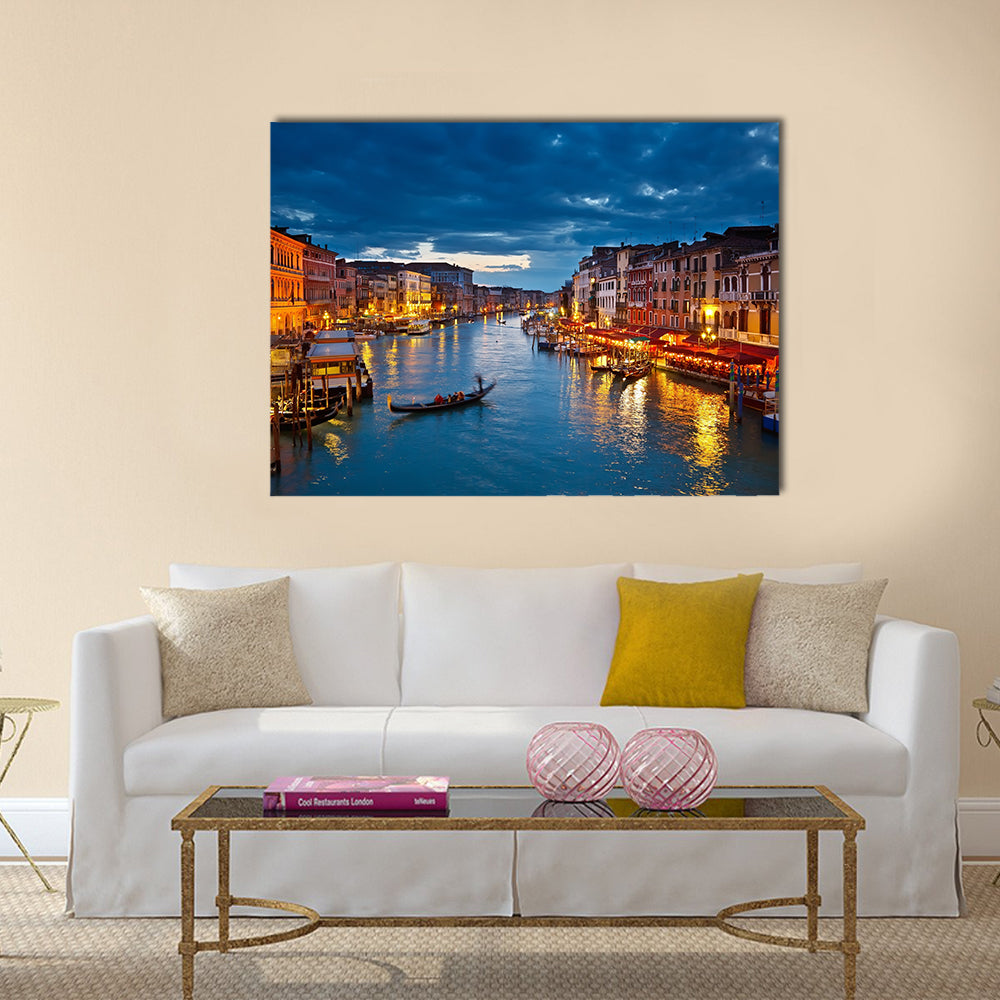 Grand Canal at night, Venice multi panel canvas wall art