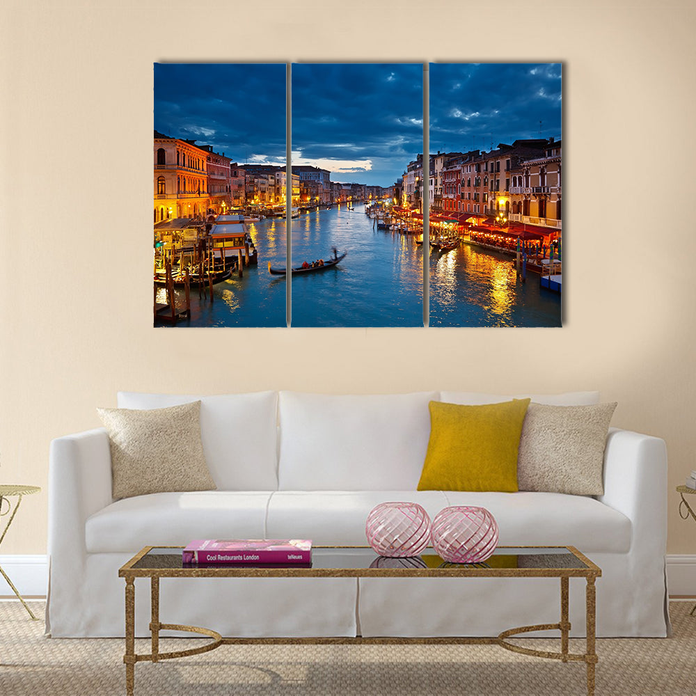 Grand Canal at night, Venice multi panel canvas wall art