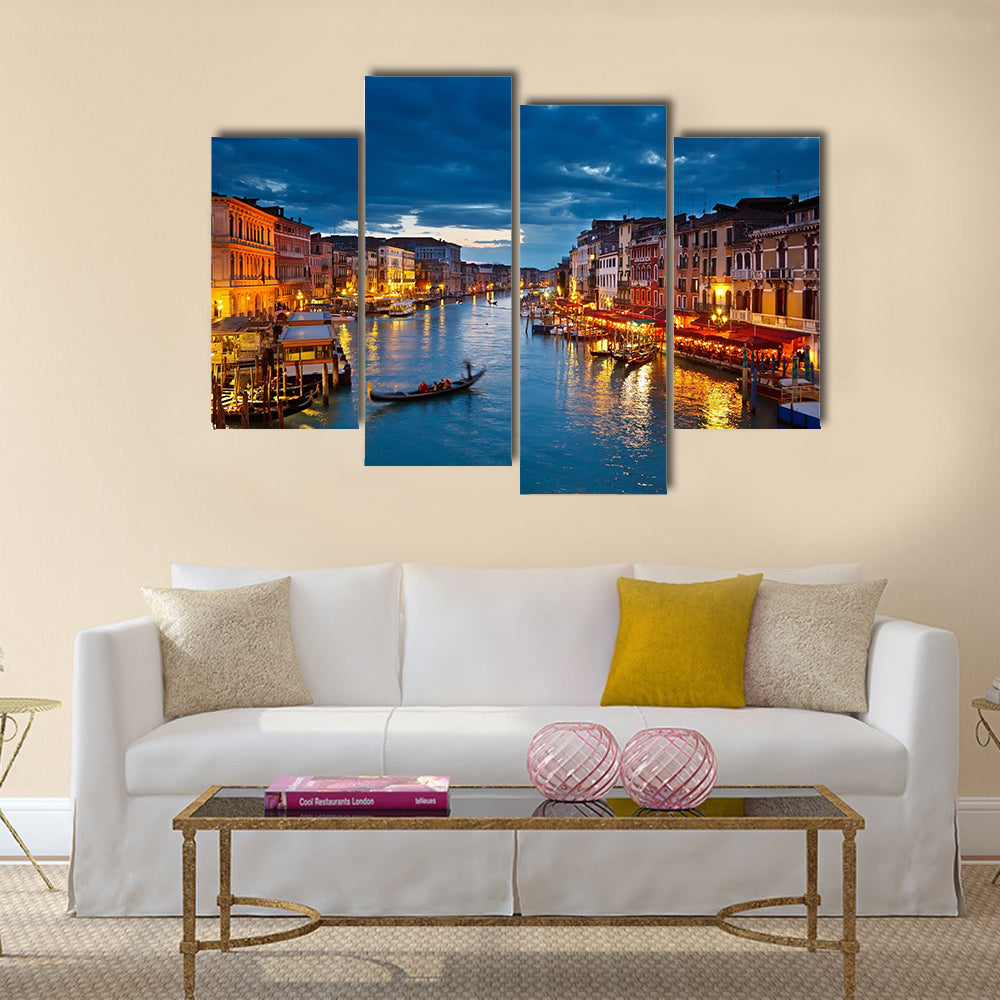 Grand Canal at night, Venice multi panel canvas wall art
