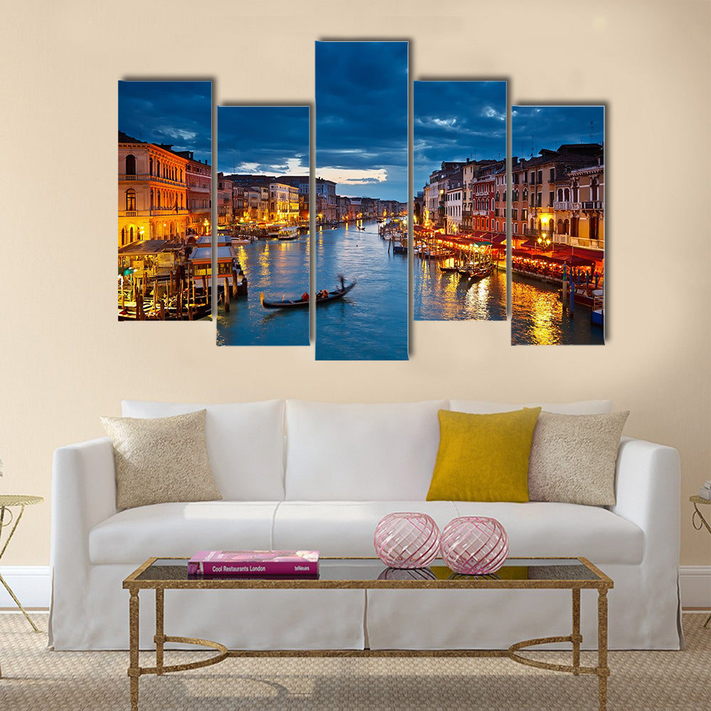 Grand Canal at night, Venice multi panel canvas wall art