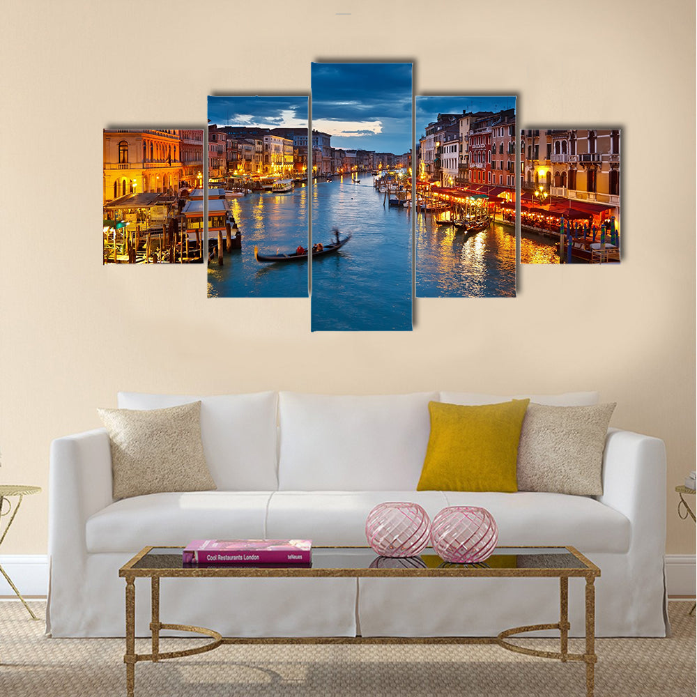 Grand Canal at night, Venice multi panel canvas wall art