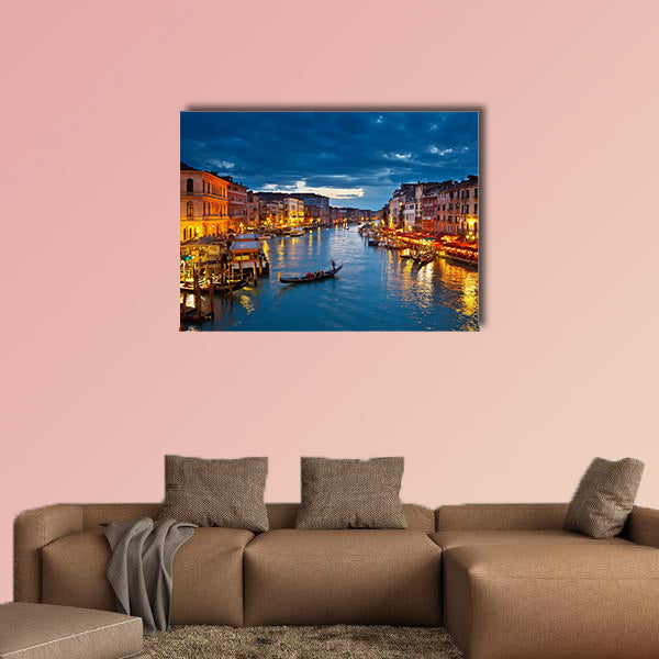 Grand Canal at night, Venice multi panel canvas wall art