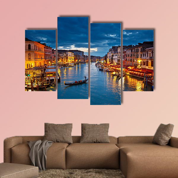 Grand Canal at night, Venice multi panel canvas wall art