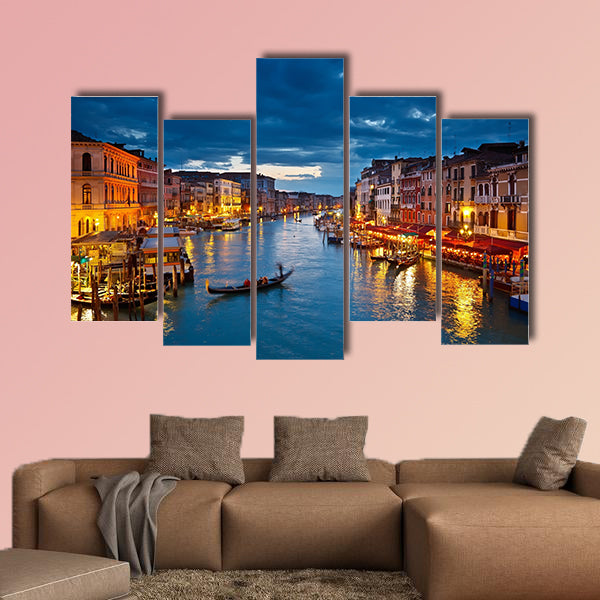 Grand Canal at night, Venice multi panel canvas wall art