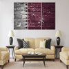 Colorful painted national flag of qatar on a old brick wall Multi panel canvas wall art