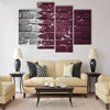 Colorful painted national flag of qatar on a old brick wall Multi panel canvas wall art