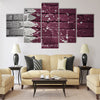 Colorful painted national flag of qatar on a old brick wall Multi panel canvas wall art