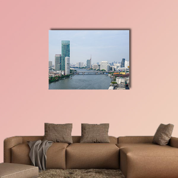 View on the skyline of the city in Bangkok, Thailand multi panel canvas wall art