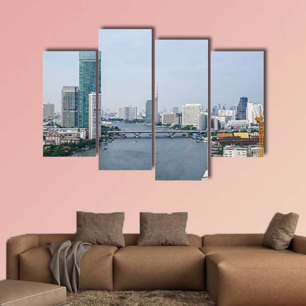 View on the skyline of the city in Bangkok, Thailand multi panel canvas wall art