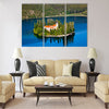 A small island with a Christian monastery Multi panel canvas wall art