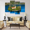 A small island with a Christian monastery Multi panel canvas wall art