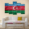 Azerbaijan flag on old background retro effect, close up Multi panel canvas wall art