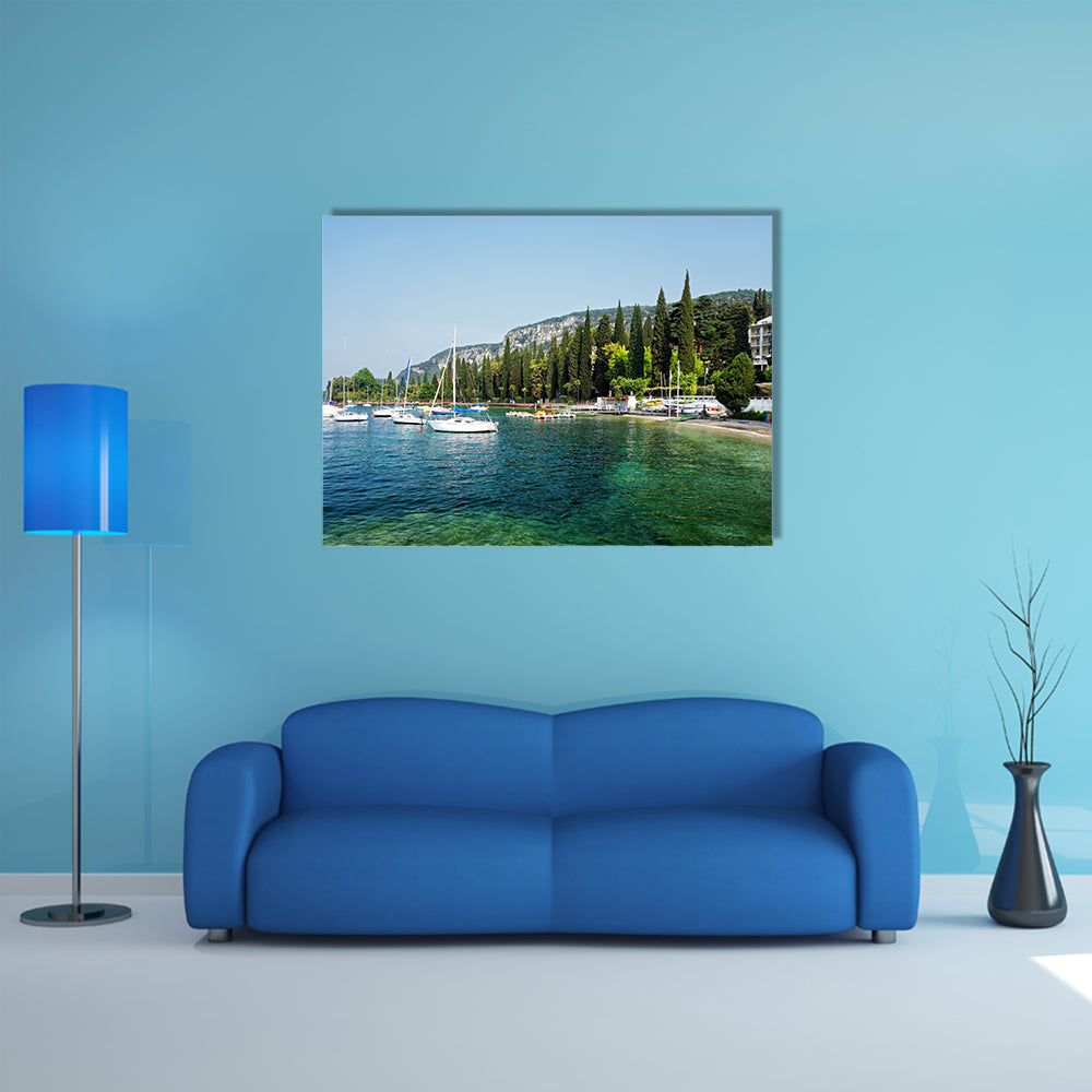 The most beautiful view of Lake Garda, Italy multi panel canvas wall art