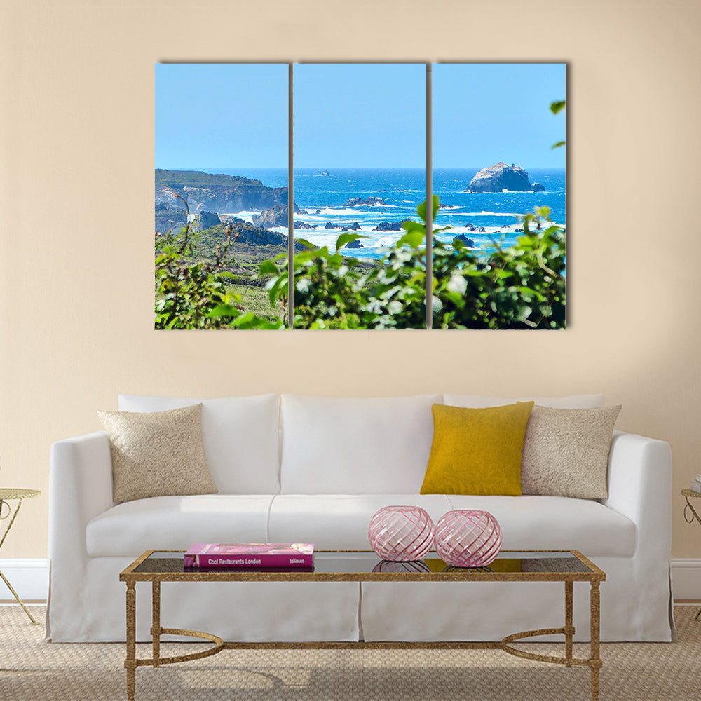 A view of the west coast Highway road of California Multi Panel Canvas Wall Art
