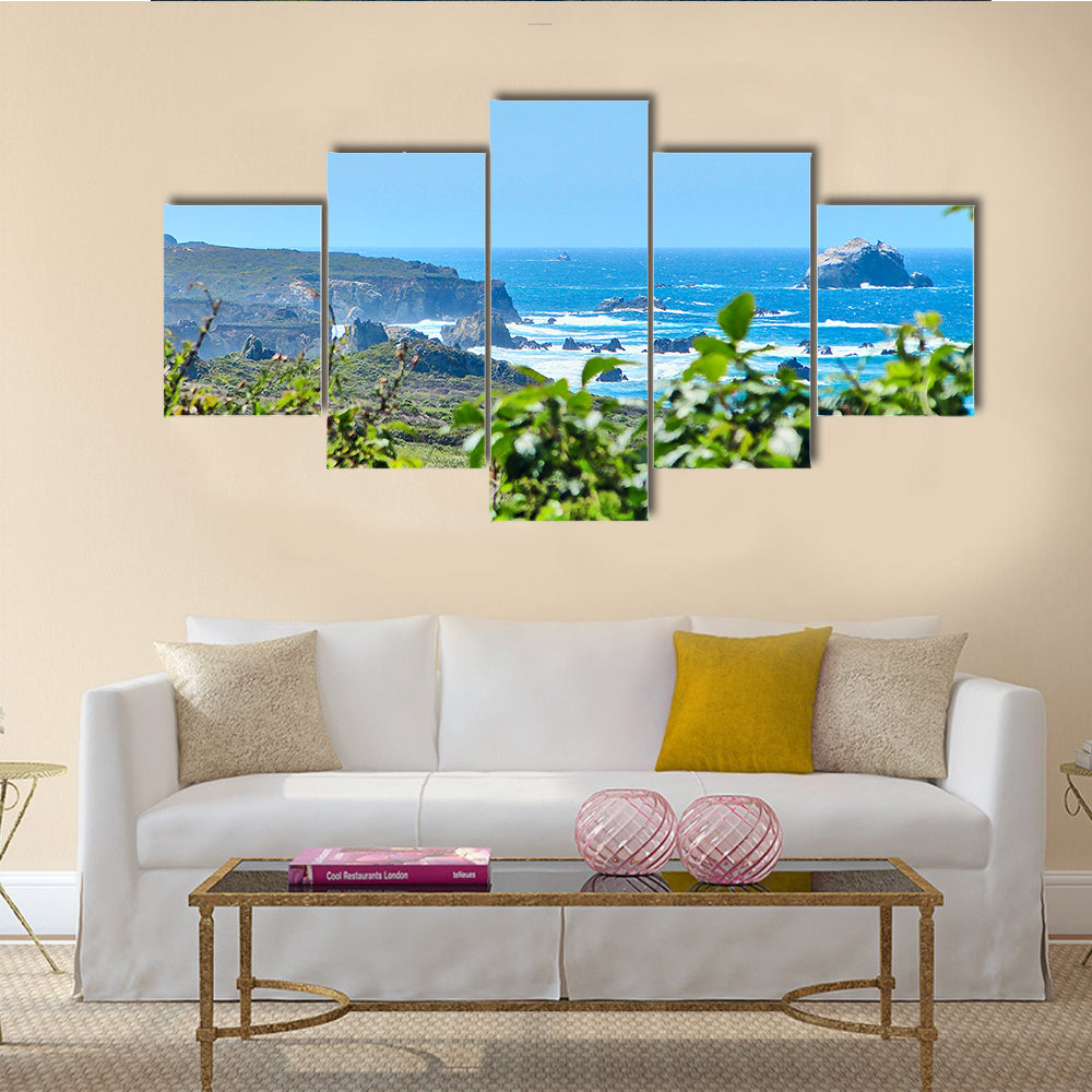 A view of the west coast Highway road of California Multi Panel Canvas Wall Art