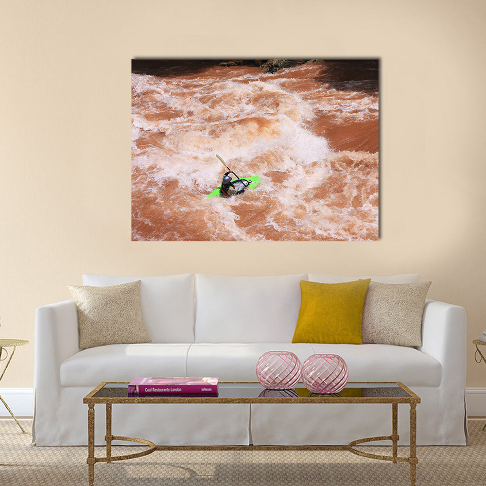 a kayak , Wa river Thailand  Multi panel canvas wall art