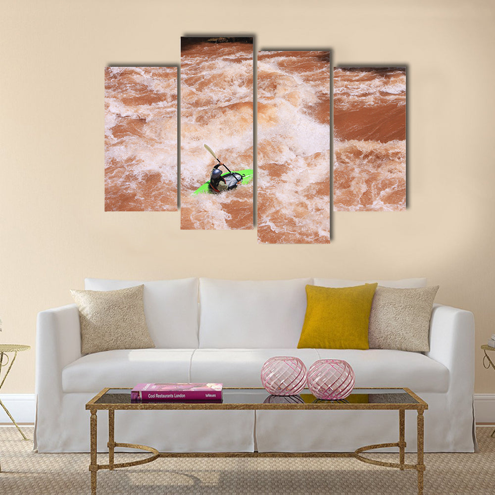 a kayak , Wa river Thailand  Multi panel canvas wall art