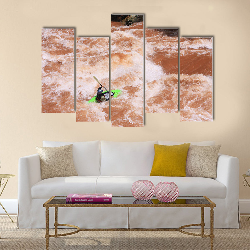 a kayak , Wa river Thailand  Multi panel canvas wall art
