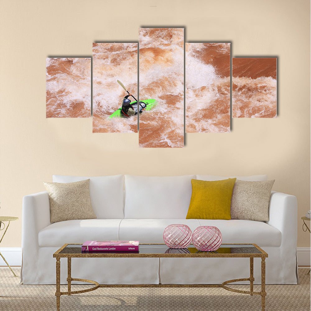 a kayak , Wa river Thailand  Multi panel canvas wall art