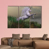 White Unicorn on Mountain multi panel canvas wall art