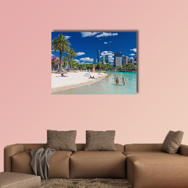 Streets Beach in South Bank Parkland. It's inner-city man-made beach next wall art