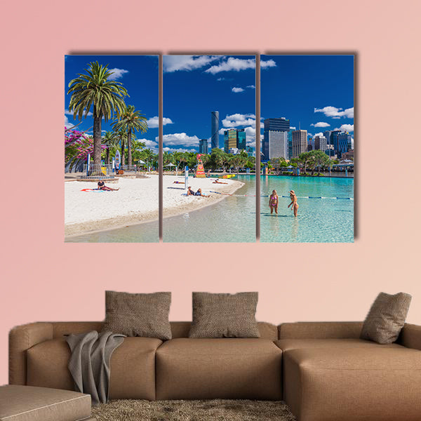 Streets Beach in South Bank Parkland. It's inner-city man-made beach next wall art