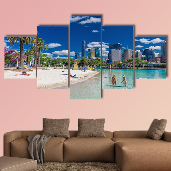 Streets Beach in South Bank Parkland. It's inner-city man-made beach next wall art