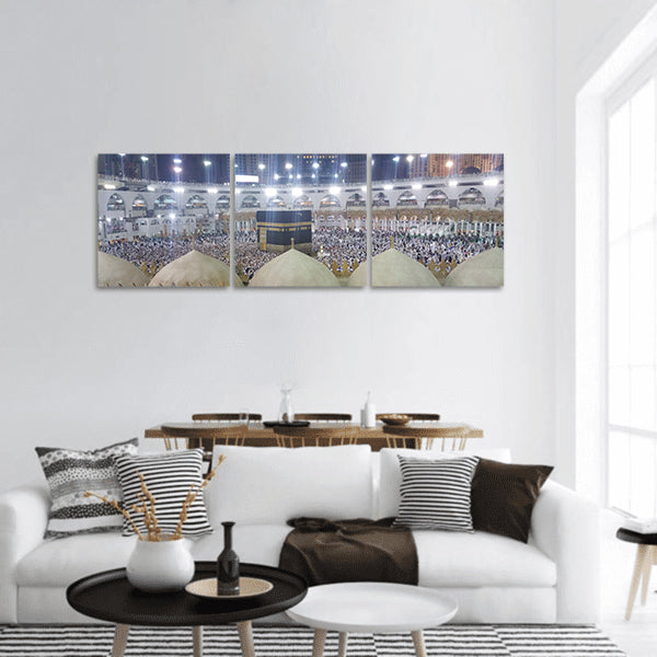 Muslim pilgrims panoramic canvas wall art