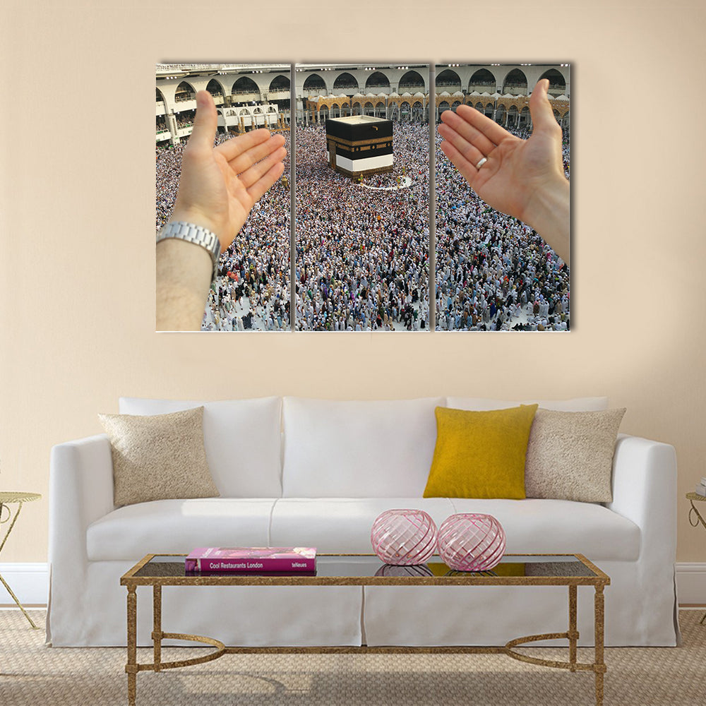 Mecca, Saudi Arabia, days of Hajj  multi panel canvas wall art