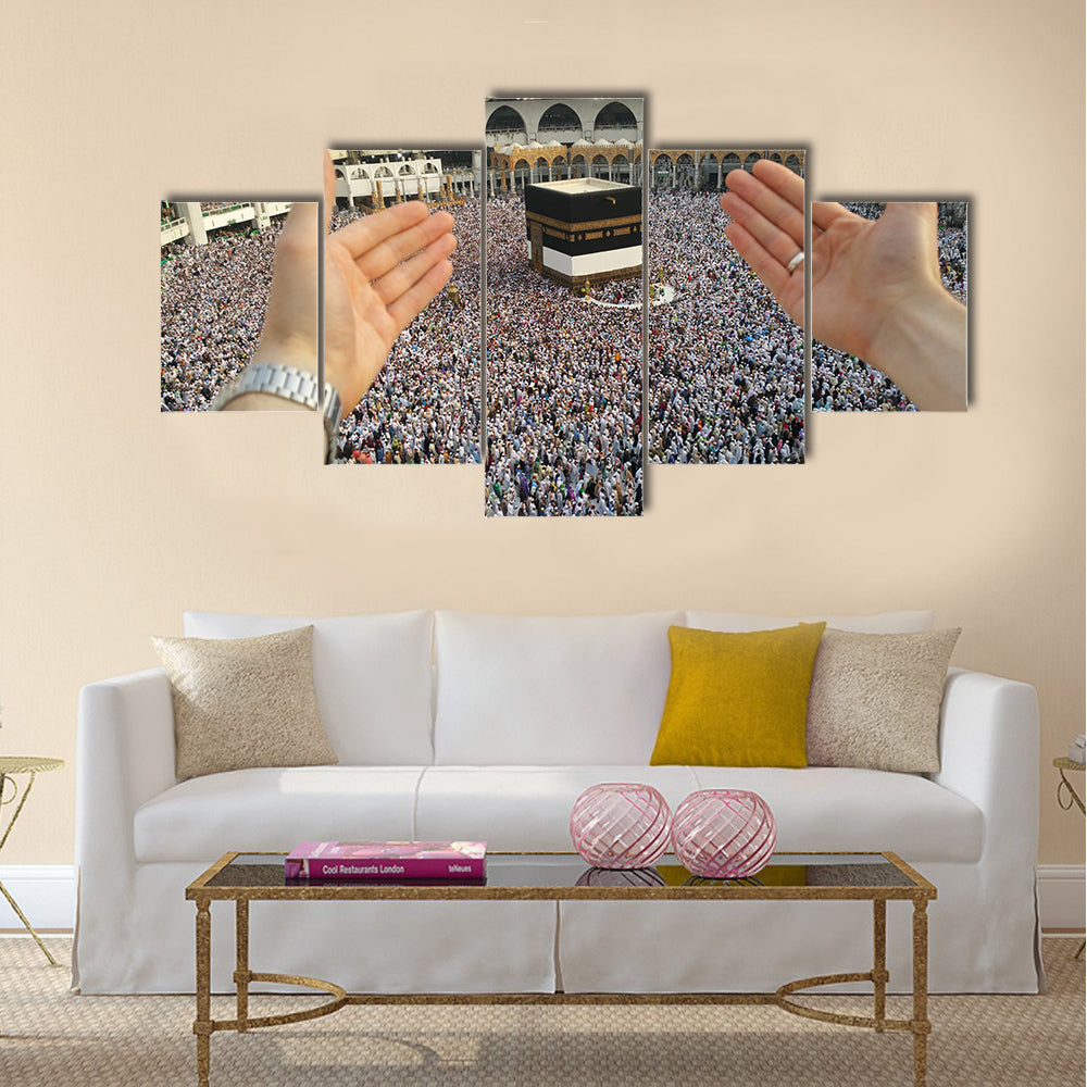Mecca, Saudi Arabia, days of Hajj  multi panel canvas wall art