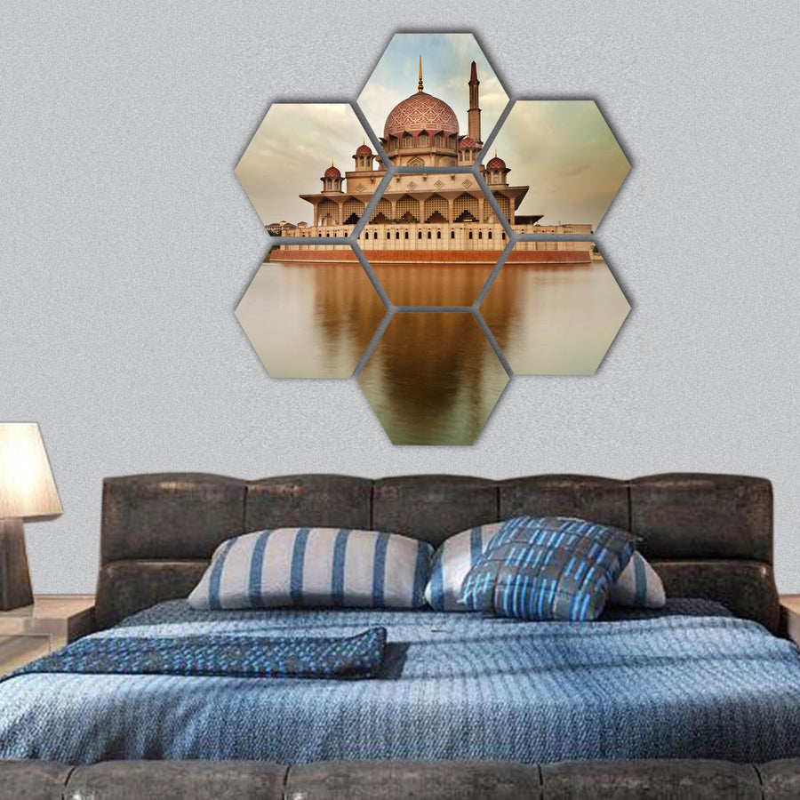 Putra Mosque is the principal mosque of Putrajaya, hexagonal canvas wall art
