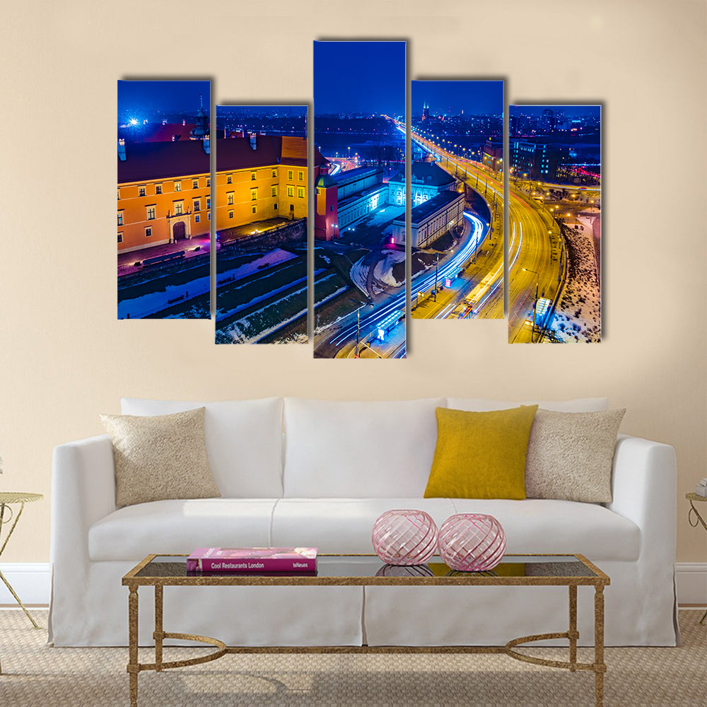 Royal Castle and Old Town in Warsaw Multi panel canvas wall art