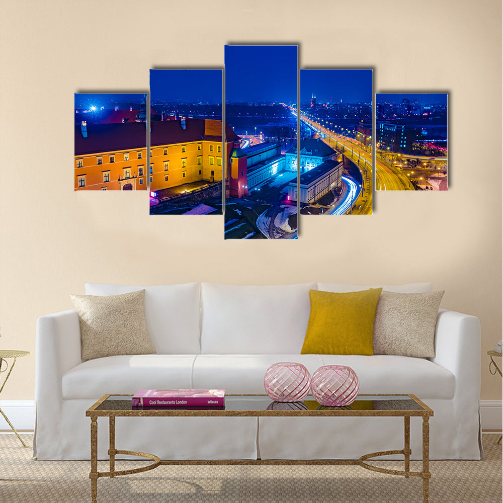 Royal Castle and Old Town in Warsaw Multi panel canvas wall art